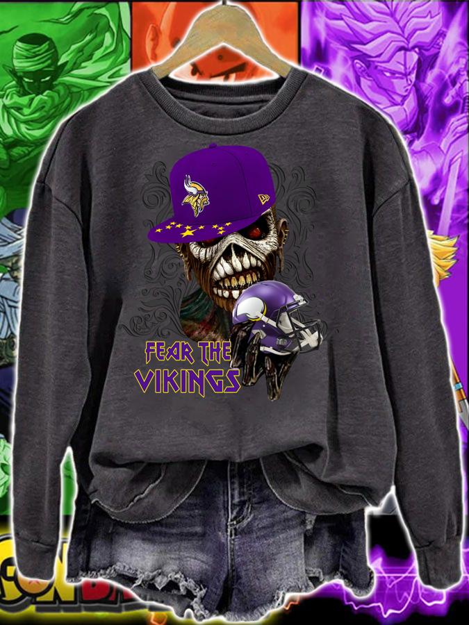 Official Iron Maiden fear the Minnesota Vikings t-shirt sweatshirt