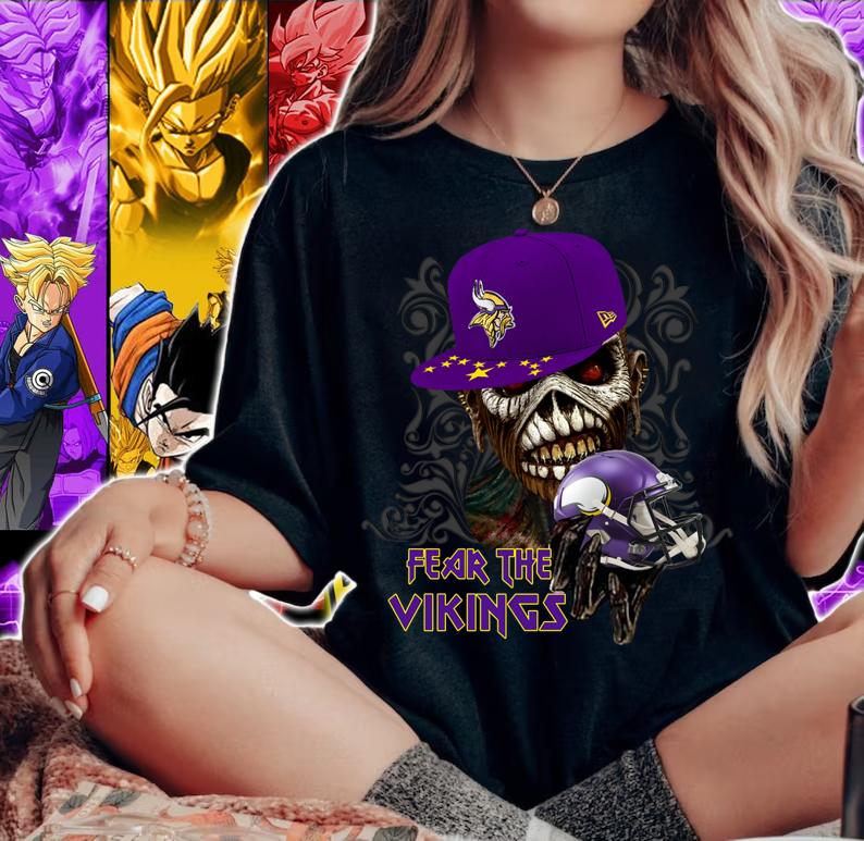 Official Iron Maiden fear the Minnesota Vikings t-shirt woman shirt