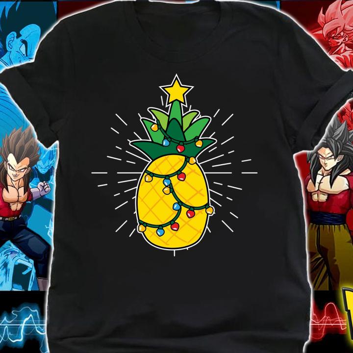 Pineapple X-Mas Tree Light Up Star Cute Christmas Gift t-shirt shirt