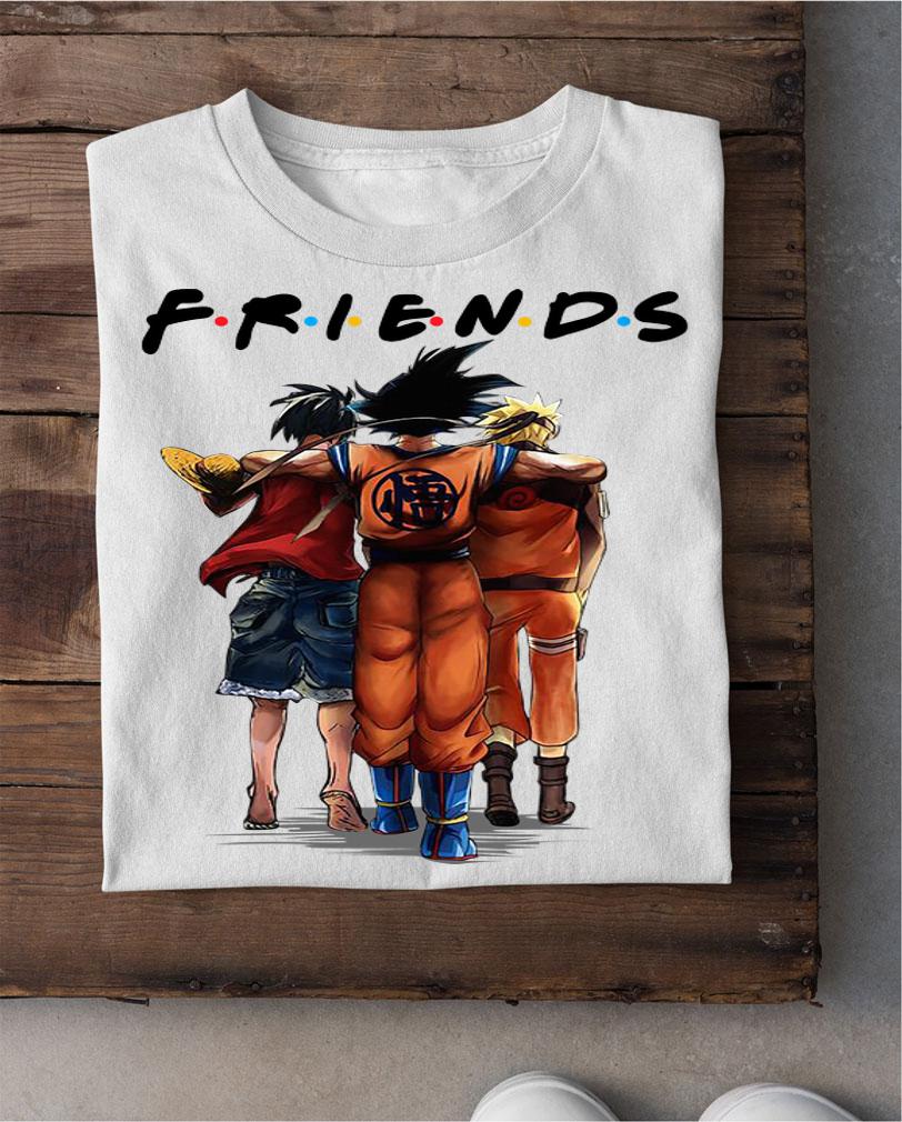 Son Goku Luffy And Naruto Eating Friends Anime t-shirt shirt