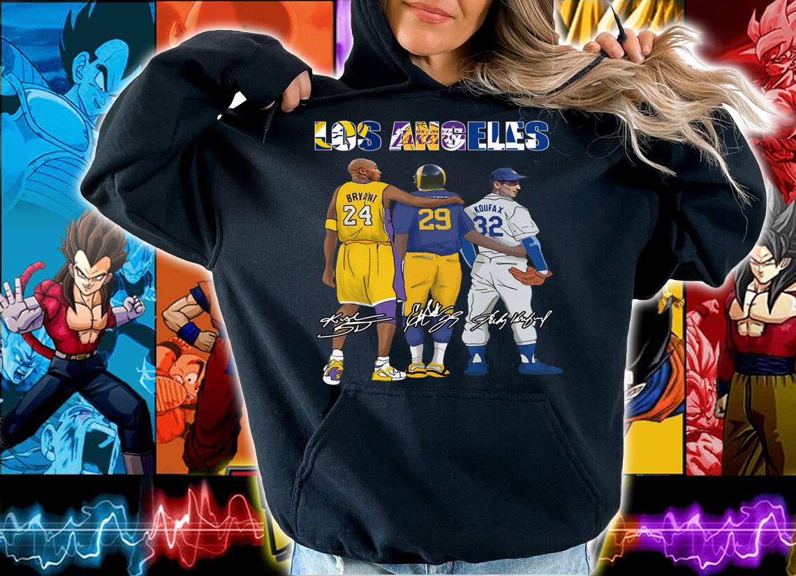 Los Angeles Sports Teams LA Rams LA Lakers LA Dodgers Bryant Signatures t-shirt hoodie