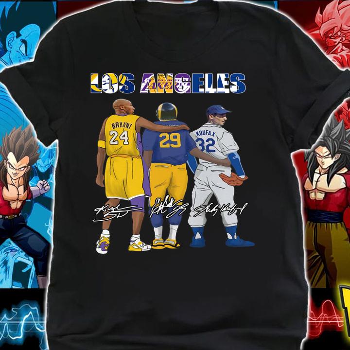 Los Angeles Sports Teams LA Rams LA Lakers LA Dodgers Bryant Signatures t-shirt shirt