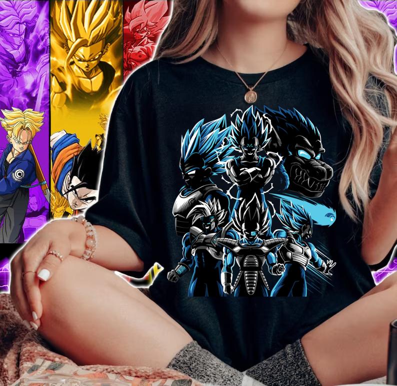 Transformations Of Prince Vegeta Dragon Ball t-shirt woman shirt