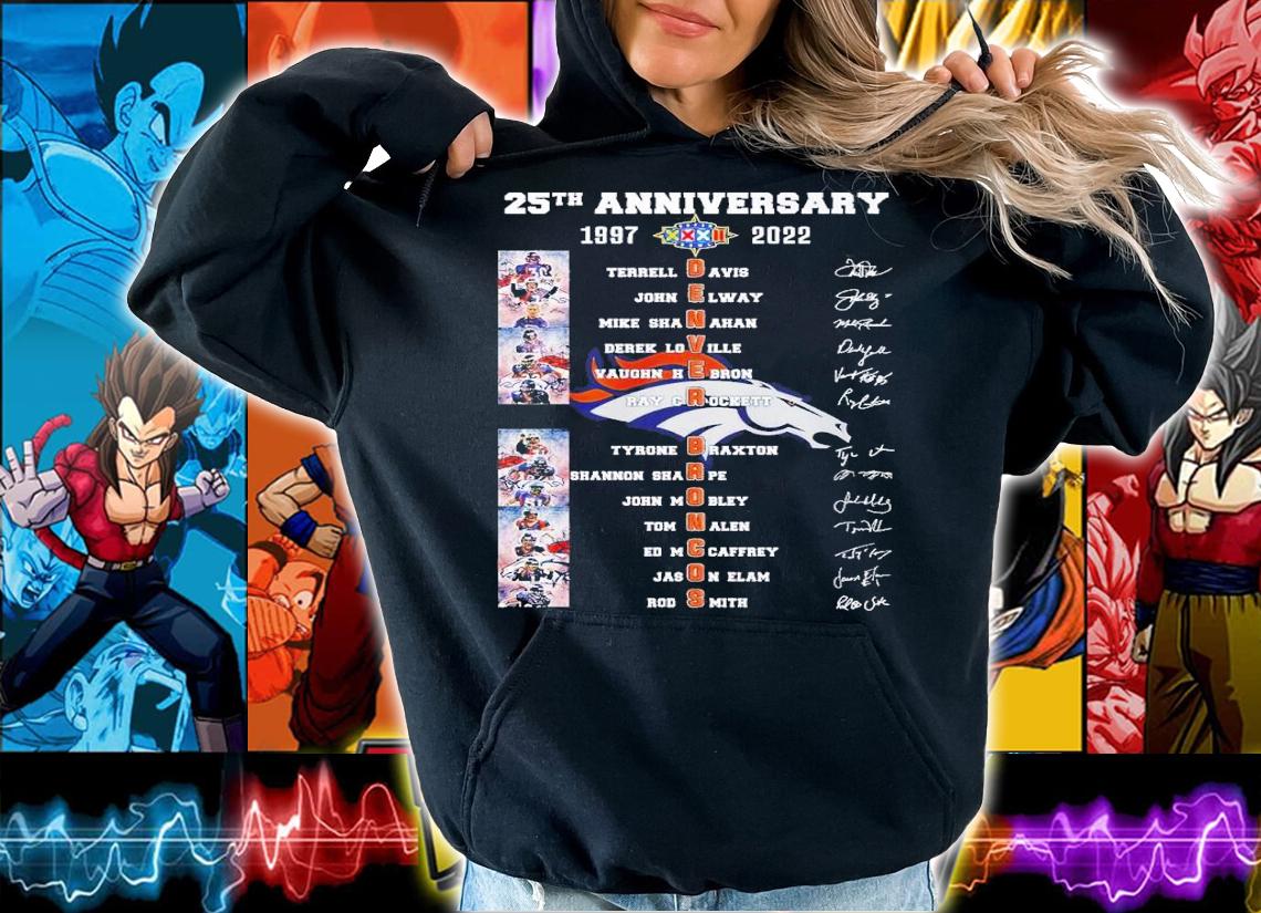 25th anniversary 1997 2022 Terrek Davus John Elway Mike Shanahan shirt t-shirt hoodie