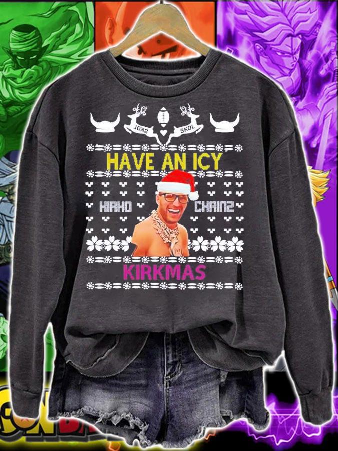 Have An Icy Kirkmas Christmas Sweater Kirk Cousins Minnesota Football Shirt t-shirt sweatshirt