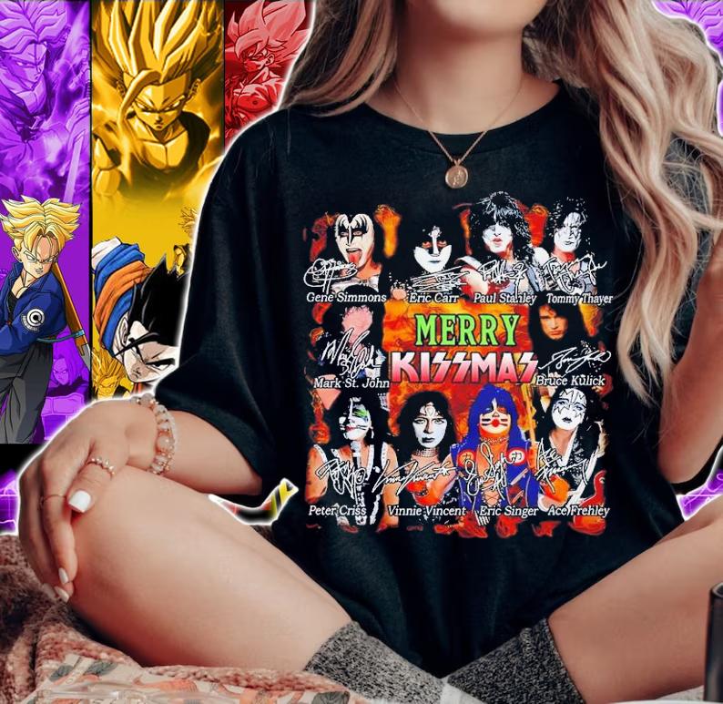 Merry Kissmas 2022 signatures shirt t-shirt woman shirt