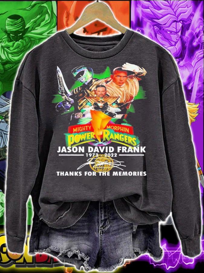 Mighty Morphin Power Rangers Jason David Frank 1973 2022 thanks for the memories shirt t-shirt sweatshirt