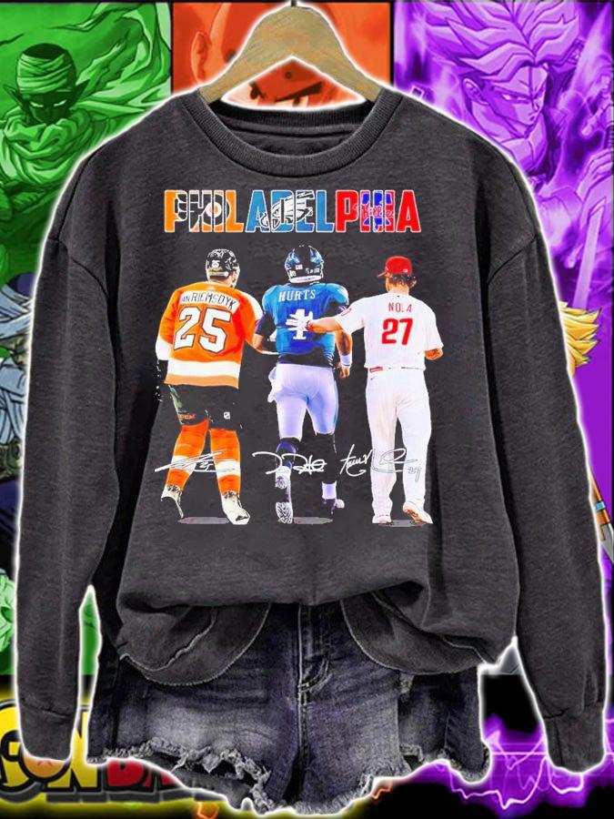 Philadelphia Van Riemsdyk Jalen Hurts Aaron Nola signatures shirt t-shirt sweatshirt