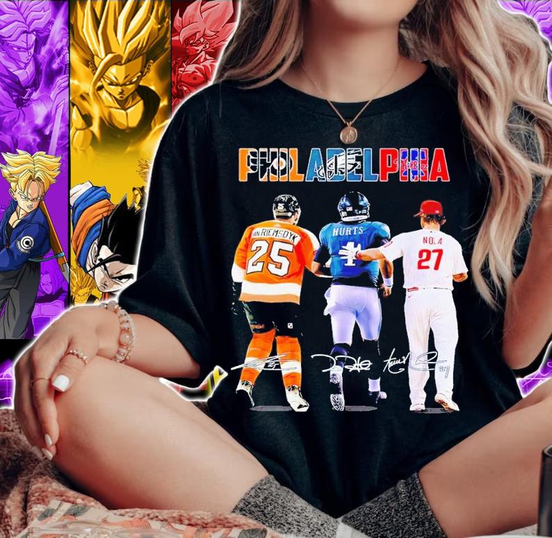 Philadelphia Van Riemsdyk Jalen Hurts Aaron Nola signatures shirt t-shirt woman shirt
