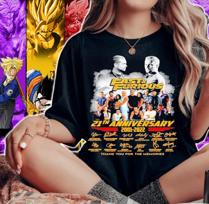 Fast and Furious 21th anniversary 2001 2022 thank you for the memories shirt t-shirt woman shirt