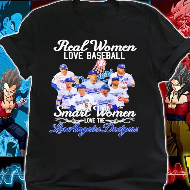 Real Women Love Baseball Smart Women Love The Los Angeles Dodgers Signatures Shirt t-shirt shirt