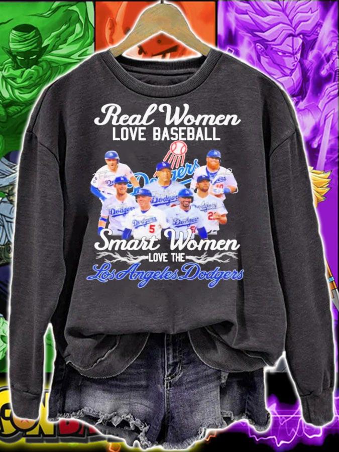Real Women Love Baseball Smart Women Love The Los Angeles Dodgers Signatures Shirt t-shirt sweatshirt