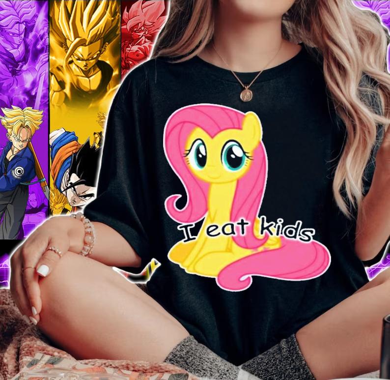 Fluttershy My Little Pony I Eat Kids T-Shirt t-shirt