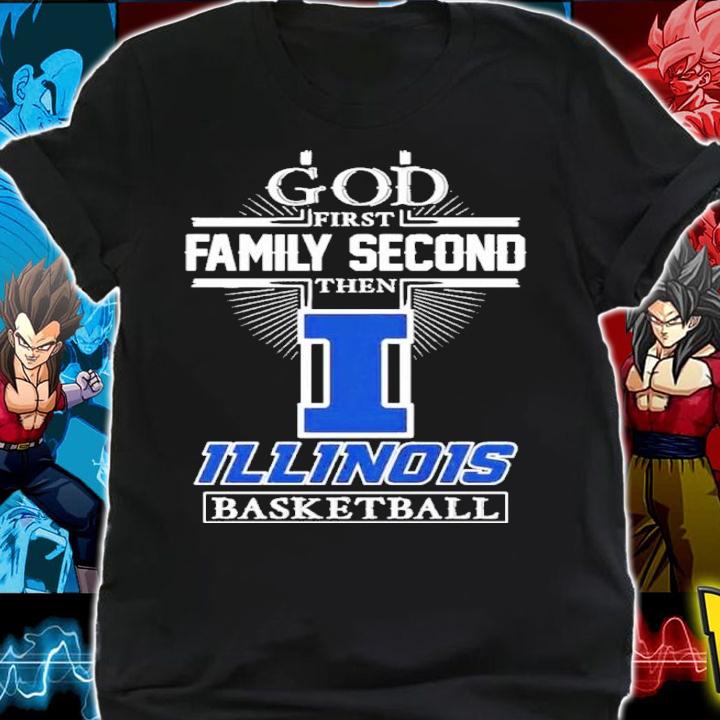 God first family second then Illinois Fighting Illini basketball shirt t-shirt shirt