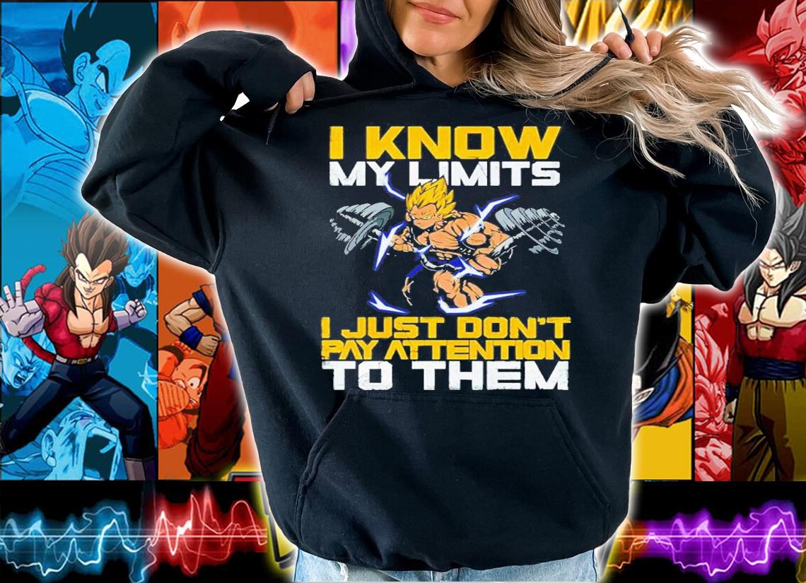 I Know My Limits I Just Dont Pay Attention To Them Dragon Ball Gym Super Saiyan Shirt t-shirt