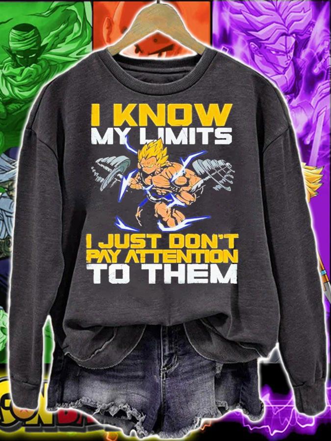 I Know My Limits I Just Dont Pay Attention To Them Dragon Ball Gym Super Saiyan Shirt t-shirt