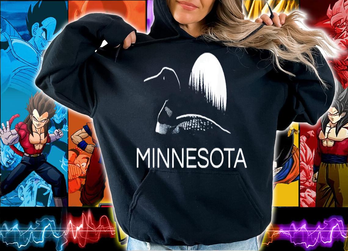 Minnesota Loon And Trees In Moonlight T-Shirt t-shirt