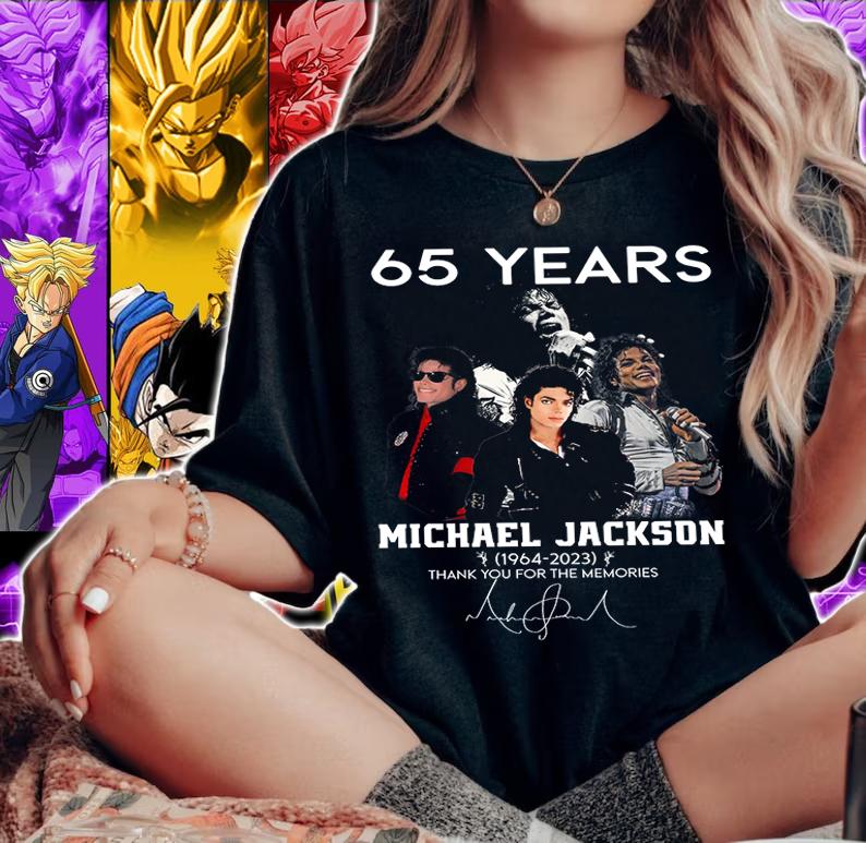 65 Years Michael Jackson 1964 2023 Thank You For The Memories Signature t-shirt woman shirt