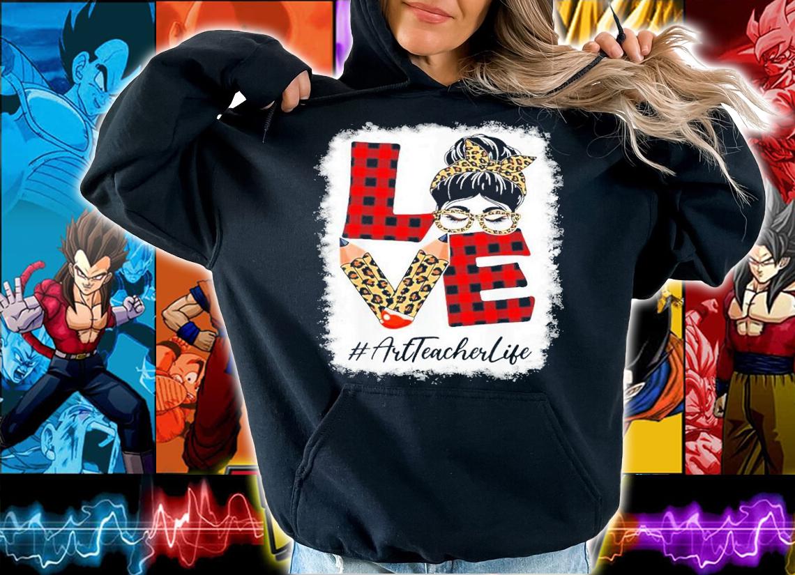Teacher Love Messy Bun Leopard Buffalo Back To School Shirt t-shirt hoodie
