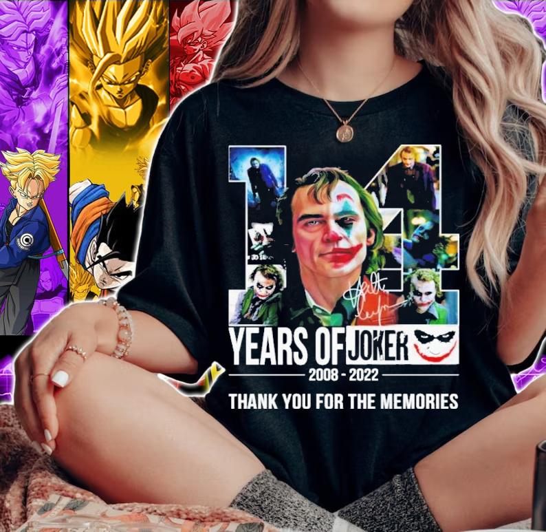 14 Years Of Joker 2008-2022 Signatures Thank You For The Memories Shirt t-shirt woman shirt