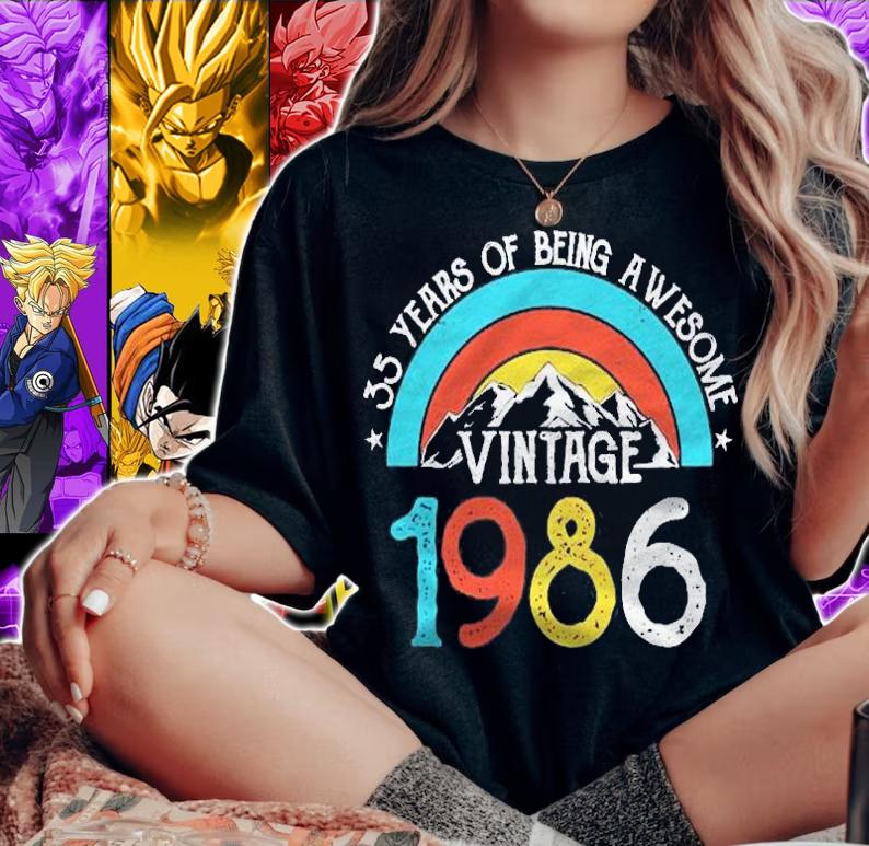 35 Years Old Vintage 1986 35Th Birthday Men Women Shirt t-shirt