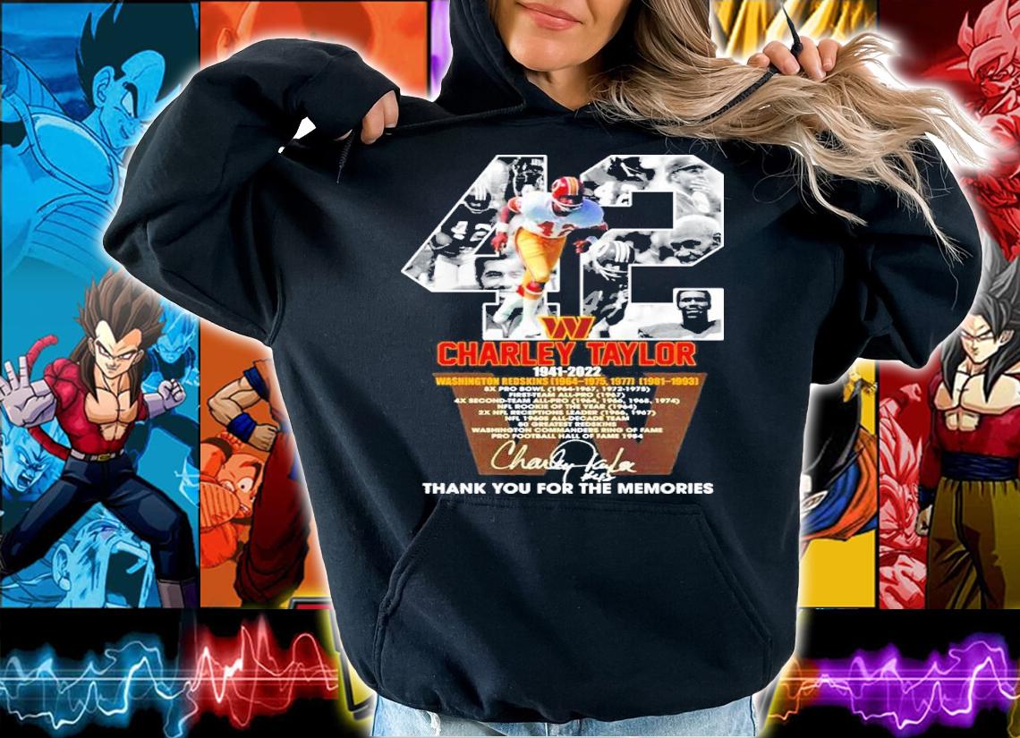 42 Charley Street 1941-2022 Washington Redskins 1964-1975 1977 Signatures Thank You For The Memories Shirt t-shirt