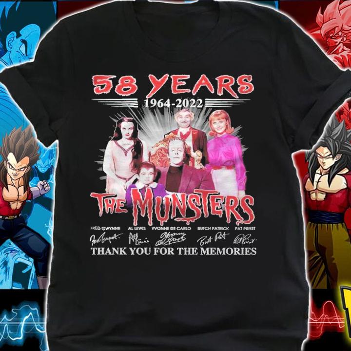 58 years 1964-2022 The Munsters signatures T-shirt t-shirt