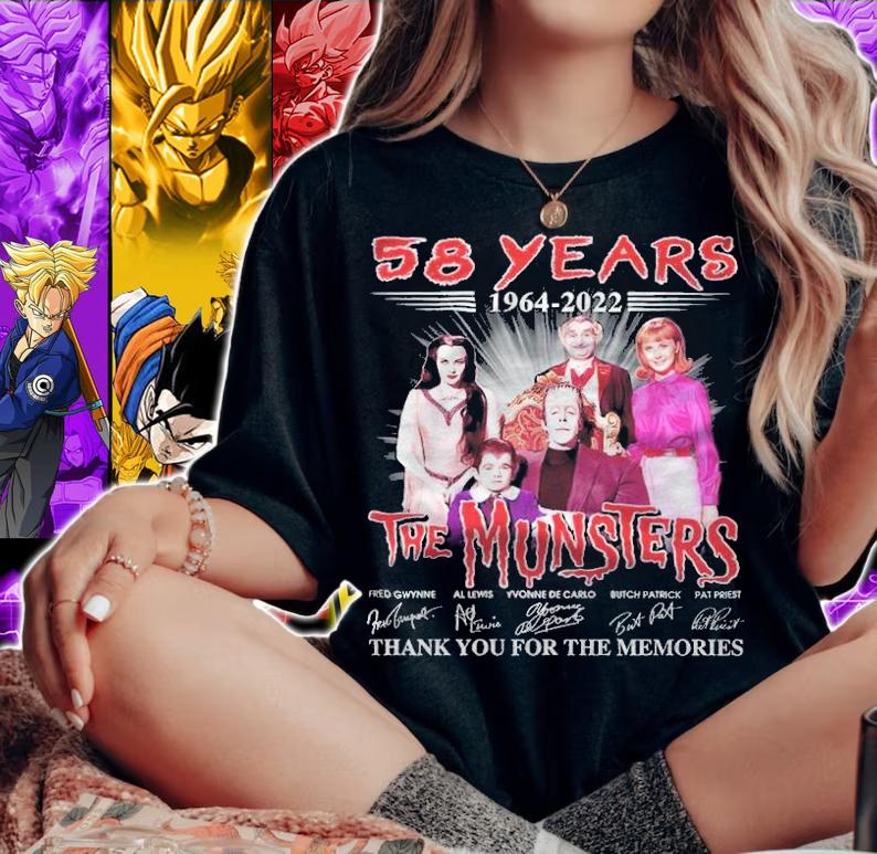 58 years 1964-2022 The Munsters signatures T-shirt t-shirt