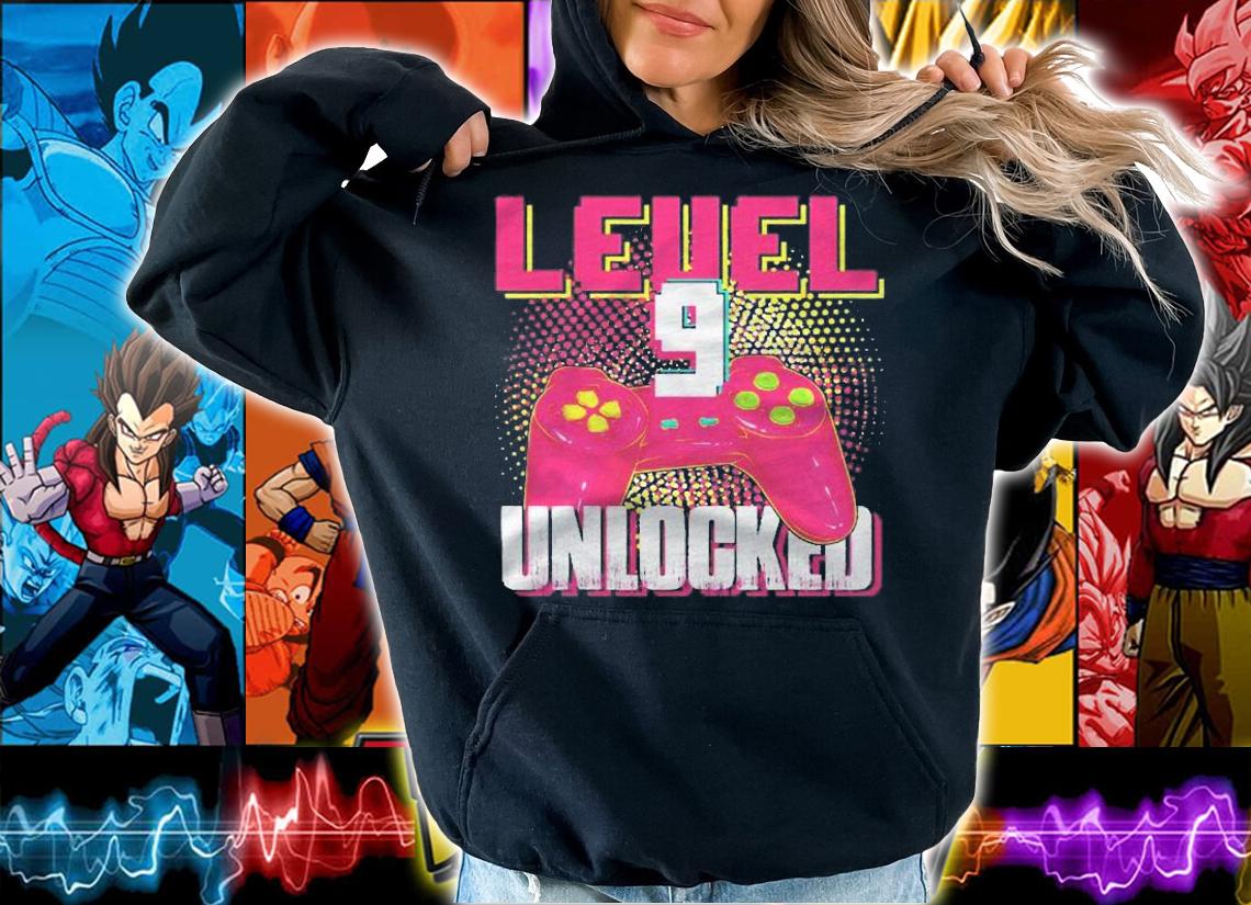 9Th Birthday Boy Girl Kid 9 Years Old Level 9 Unlocked Gamer shirt t-shirt