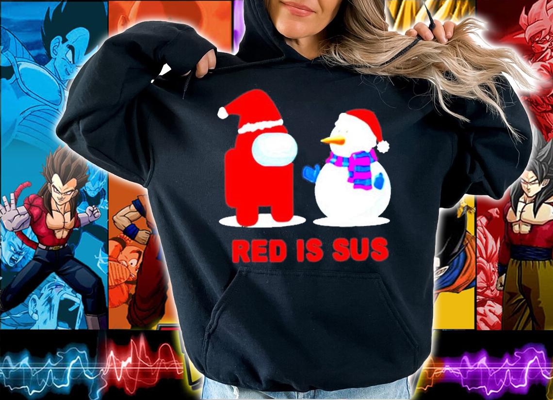 Among Red Is Sus Christmas With Us Xmas Santa Hat T-Shirt t-shirt