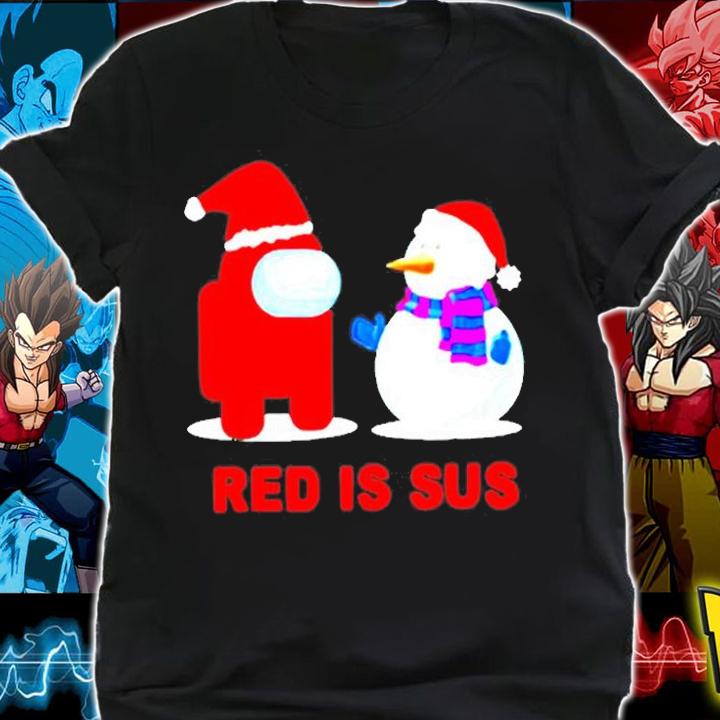 Among Red Is Sus Christmas With Us Xmas Santa Hat T-Shirt t-shirt