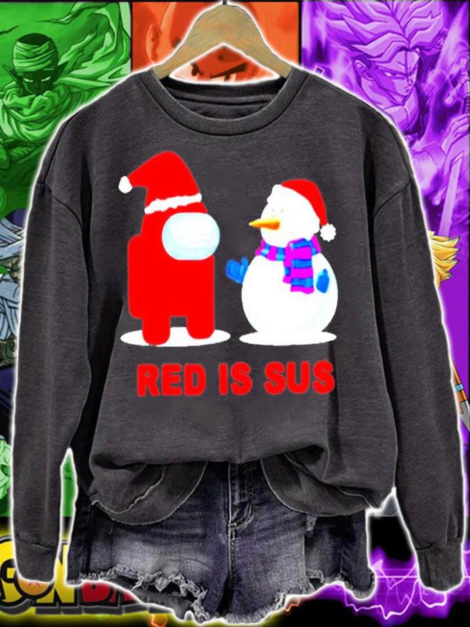 Among Red Is Sus Christmas With Us Xmas Santa Hat T-Shirt t-shirt