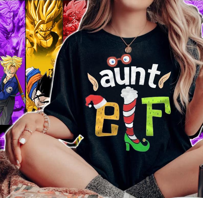 Aunt Elf Elf Squad Family Christmas Matching Shirt t-shirt woman shirt