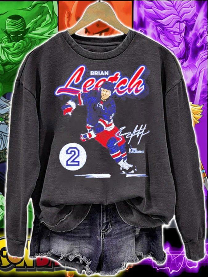 Brian Leetch New York R Retro Script Hockey Signatures Shirt t-shirt sweatshirt