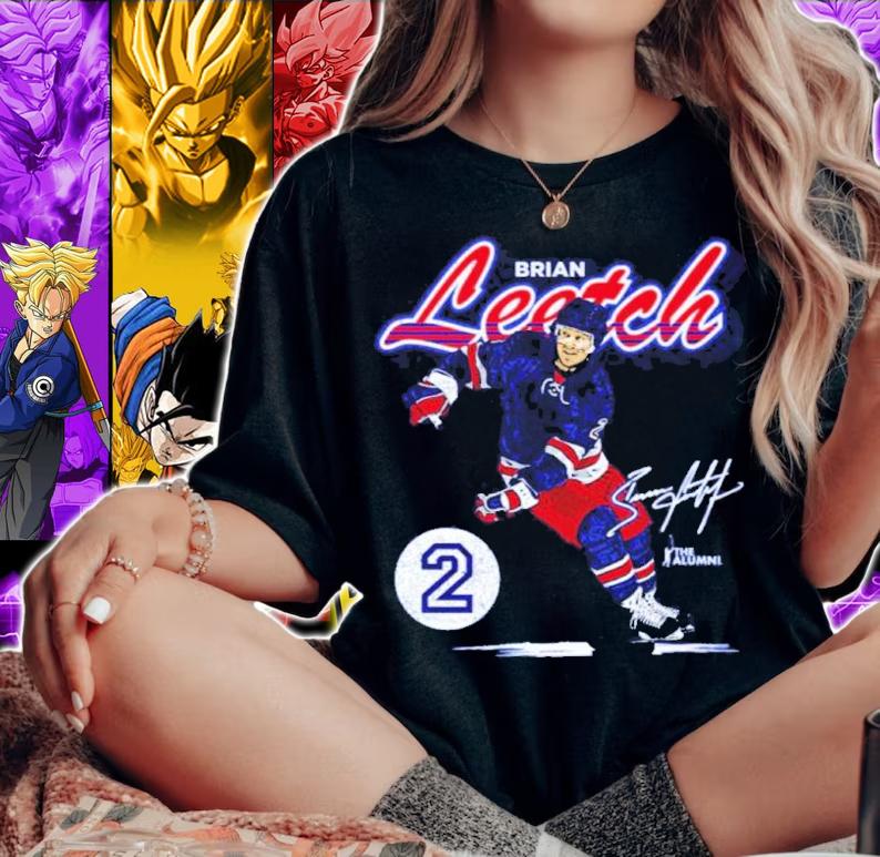 Brian Leetch New York R Retro Script Hockey Signatures Shirt t-shirt woman shirt
