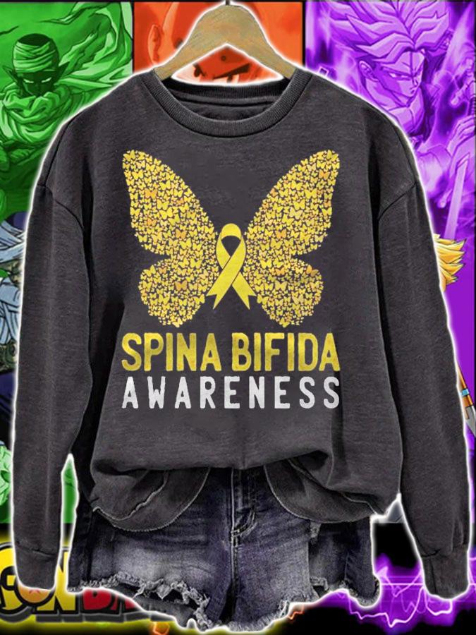 Butterfly Spina Bifida Awareness Month Yellow Ribbon Support Shirt t-shirt