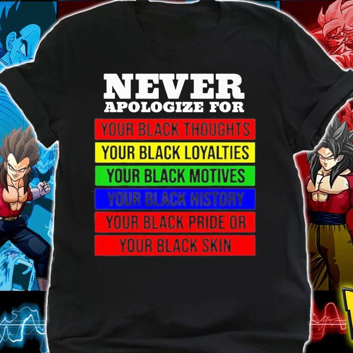 Never Apologize For Your Black Thoughts Your Black Loyalties T-Shirt t-shirt shirt