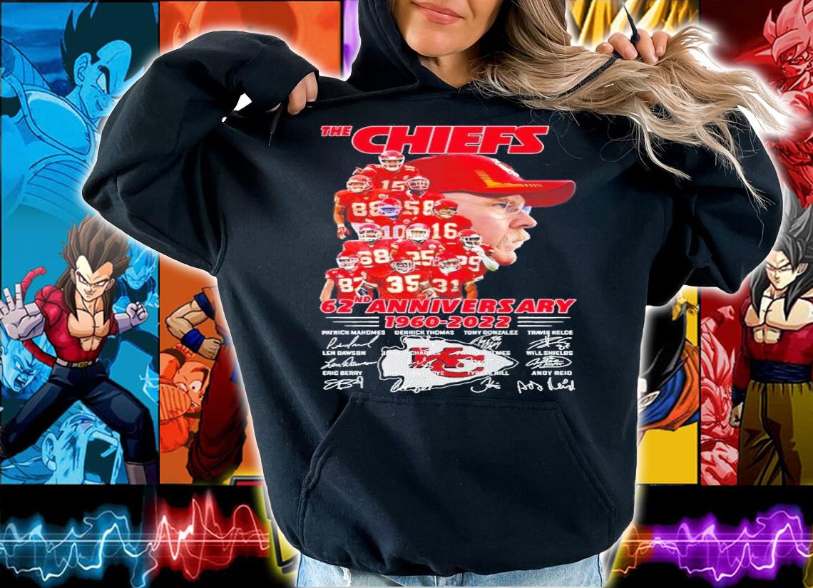 The Kansas Chiefs 62nd Anniversary 1960-2022 Signatures Shirt t-shirt hoodie