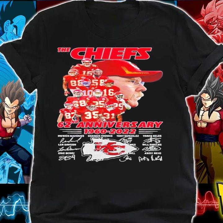 The Kansas Chiefs 62nd Anniversary 1960-2022 Signatures Shirt t-shirt shirt