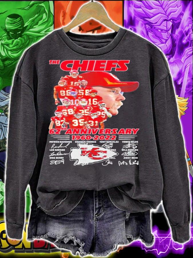 The Kansas Chiefs 62nd Anniversary 1960-2022 Signatures Shirt t-shirt sweatshirt