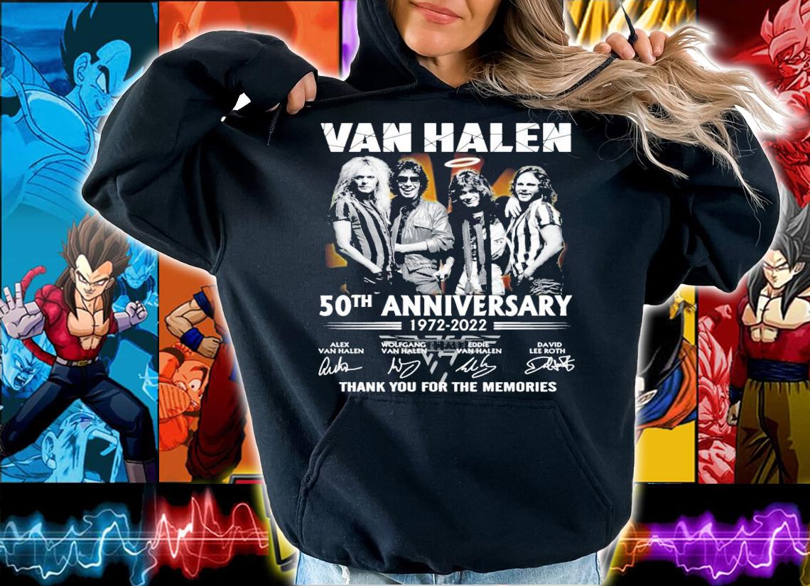 Van Halen 50th Anniversary 1972-2022 Signatures Thank You For The Memories Shirt t-shirt hoodie