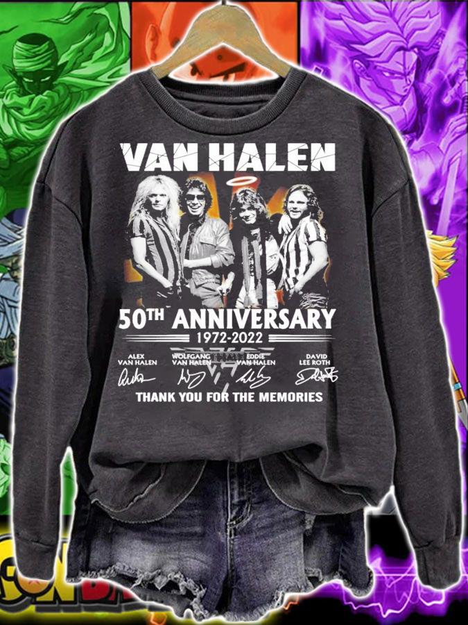 Van Halen 50th Anniversary 1972-2022 Signatures Thank You For The Memories Shirt t-shirt sweatshirt