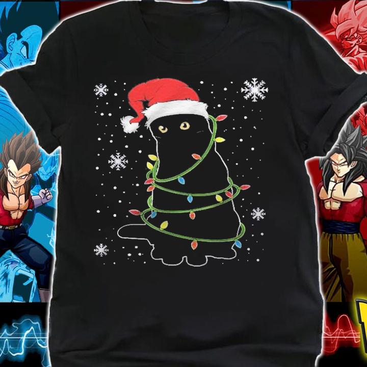 Christmas Cat For Men Black Cat Christmas Pajama Shirt t-shirt shirt