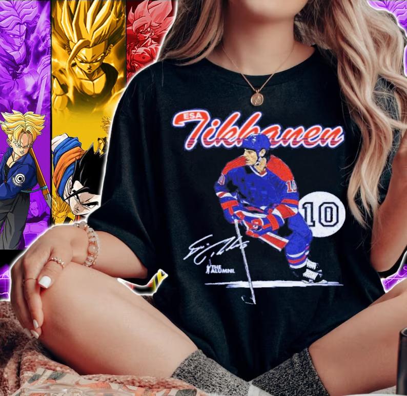Esa Tikkanen Edmonton Retro Script Hockey Signatures Shirt t-shirt woman shirt