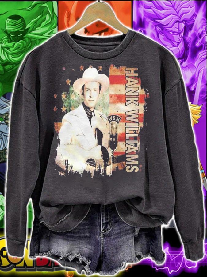 Graphic Hank Williams Arts Music Singer Retro American Flag Pullover T-shirt t-shirt sweatshirt