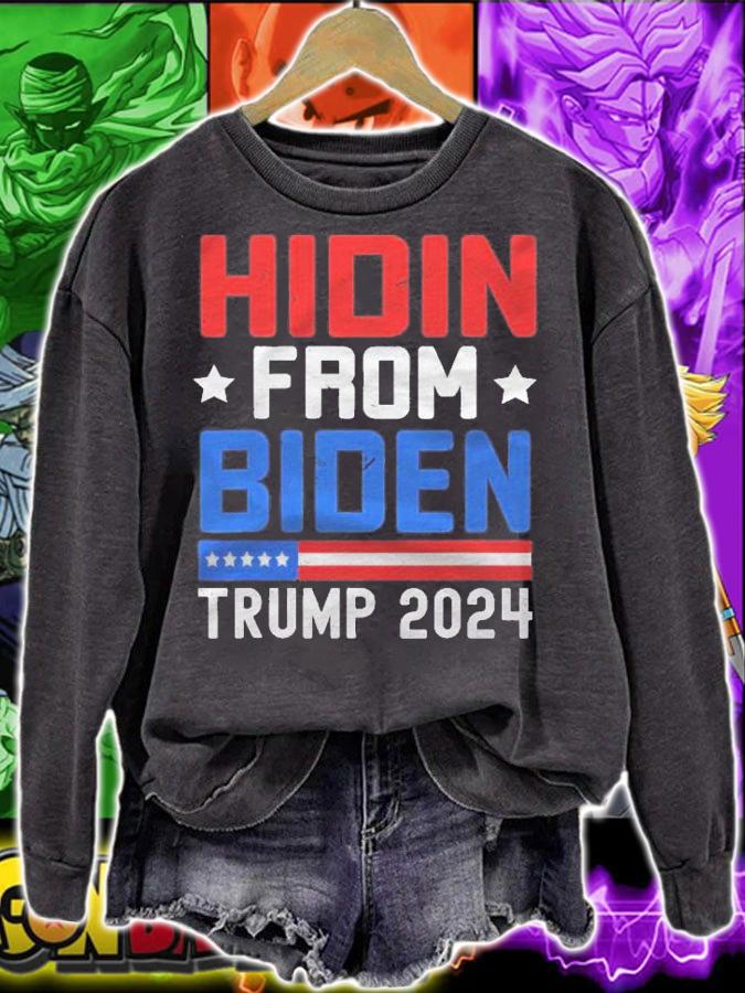 Hidin From Biden Kids Men Trump 2024 Funny Anti Joe Biden Shirt t-shirt