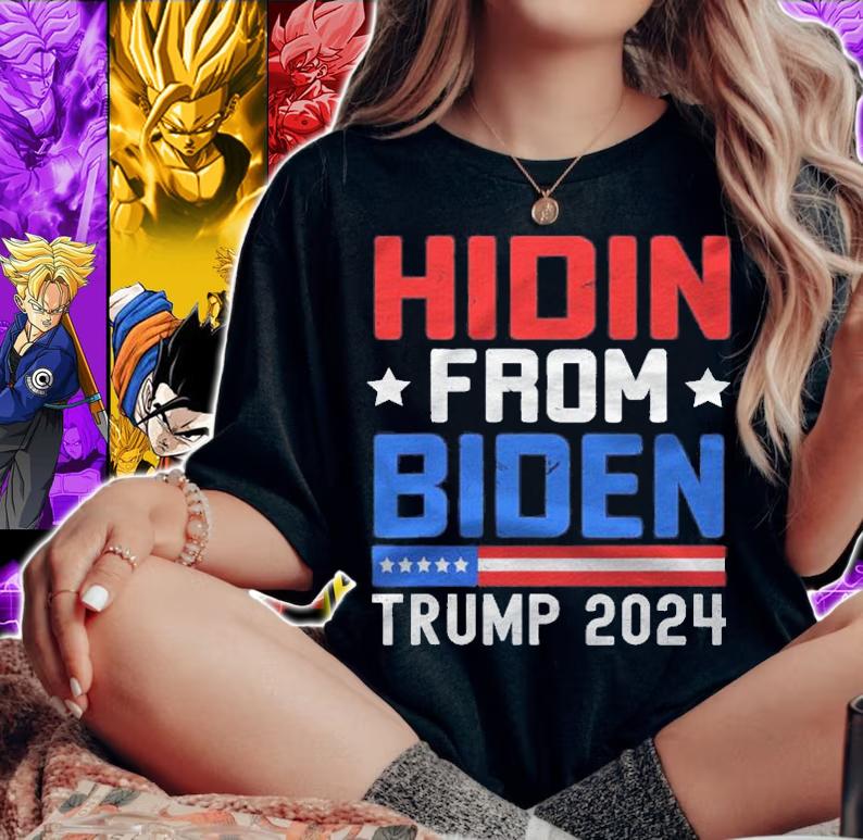 Hidin From Biden Kids Men Trump 2024 Funny Anti Joe Biden Shirt t-shirt
