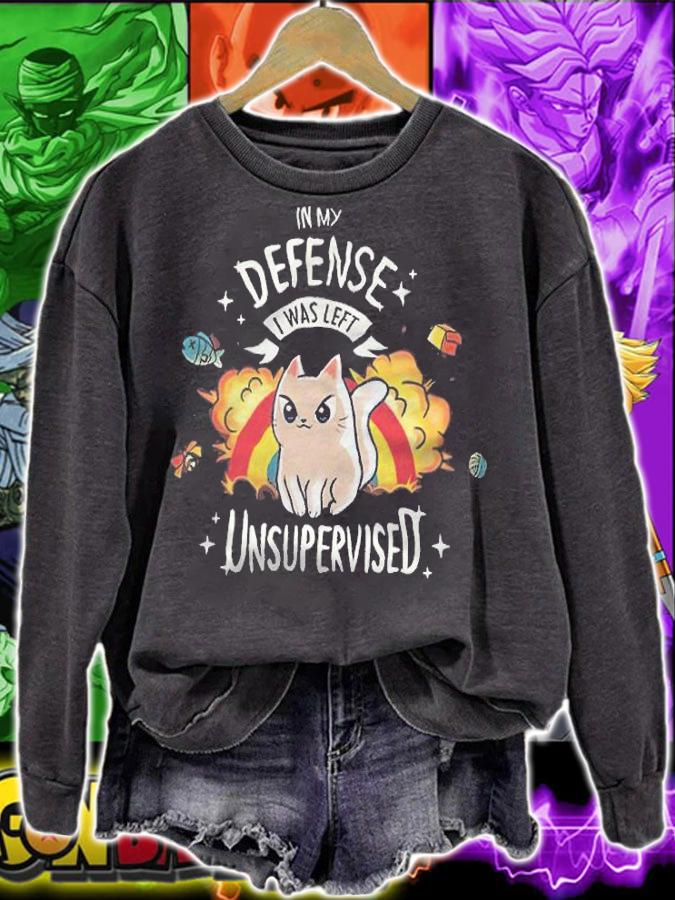 In My Defense I Was Left Unsupervised Cat Shirt t-shirt sweatshirt