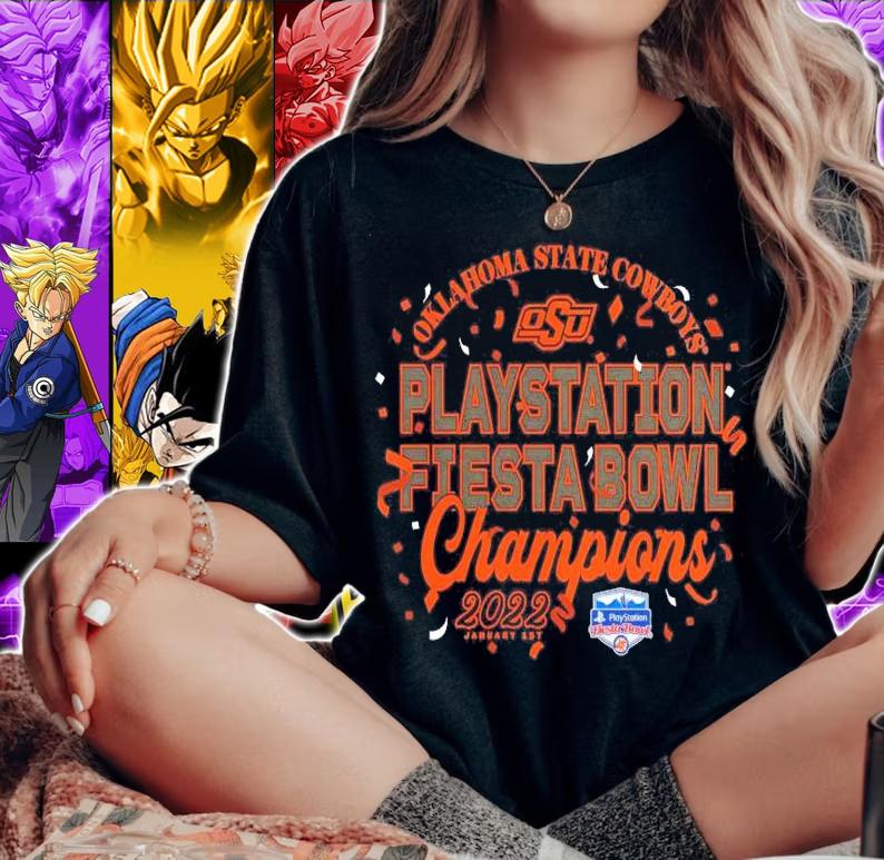 Oklahoma State Cowboys Heathered Charcoal 2022 Fiesta Bowl Champions Dive Shirt t-shirt