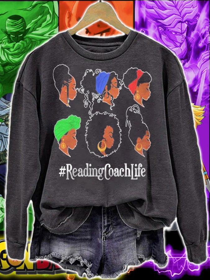 Reading Coach Life Black African American Afro Woman Shirt t-shirt sweatshirt